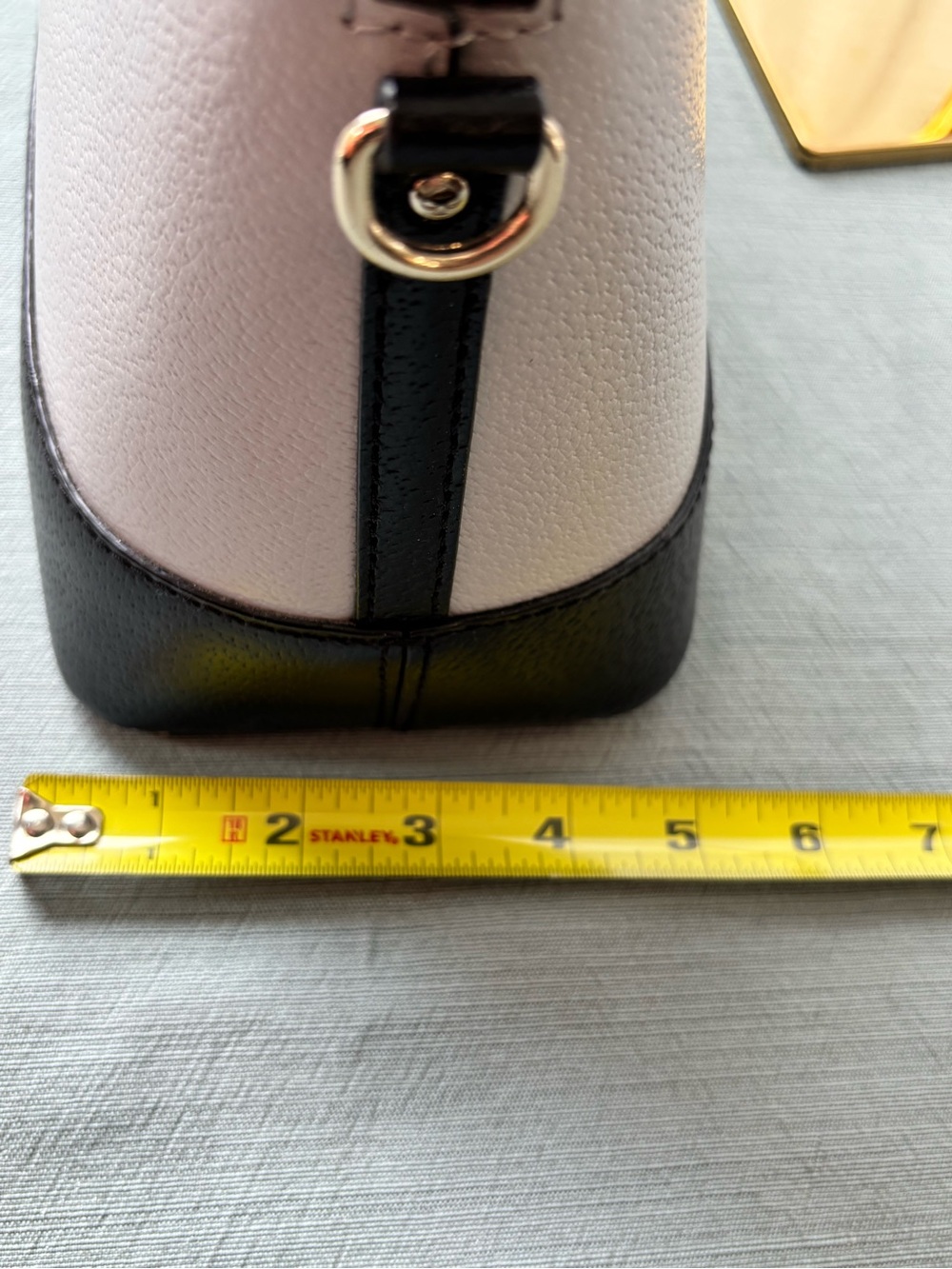 kate spade Black and Dove Gray Leather Dome Satchel with Removable Strap - Picture 14 of 15